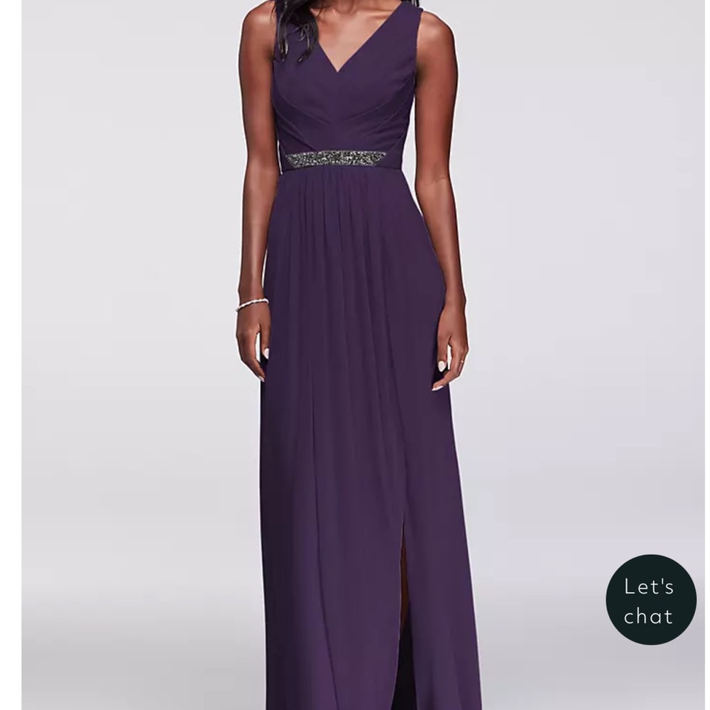 David's Bridal Deep Purple Maxi Dress